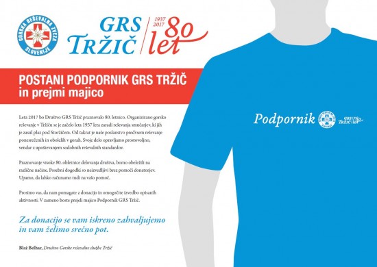 podpornik grs trzic - majice 80 let podpornik grs trzic - majice 80 let